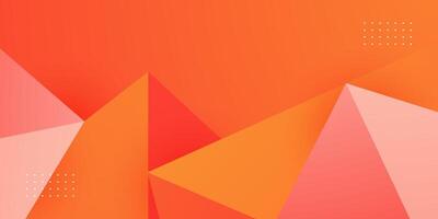 Abstract colorful orange 3D triangle overlap background. Simple pattern for graphic design. vector