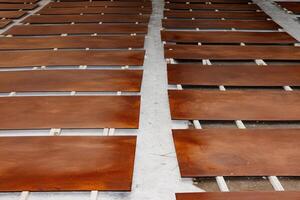 Aligned Harmony A Rustic Arrangement of Wooden Boards Evoking Warmth and Texture in Natures Palette. photo