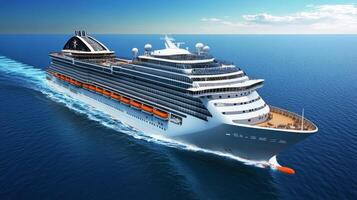 cruise ship in deep blue waters photo