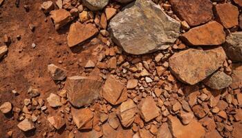 There is a considerable pile of rocks and dirt currently on the ground photo