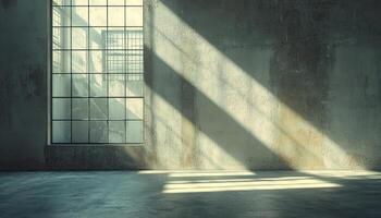 Large window casting soft shadows in uncluttered space with minimal advertising potential photo