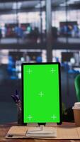 Vertical Diverse group of women working together next to chroma key screen, ensuring a fruitful partnership in a men dominated business environment. Leaders sharing insight on their plans. Camera B. video