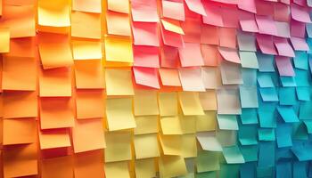 Colorful sticky notes create vibrant backdrop for brainstorming and planning photo