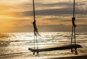swing in beach photo