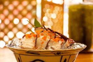 Japanese seafood sashimi assortment photo