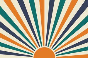 sunburst retro background vector