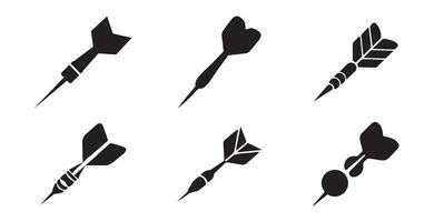 Set of Vintage style throwing dart in silhouette vector