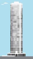modern tall skyscraper skyline with grey color tone and windows on blue sky background and random reflect mirror vector