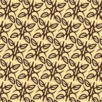 Seamless Abstract Pattern With Brown Leaves on Beige Background vector