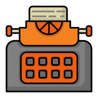 Typewriter icon. office material icon. lineal color vector