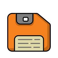 Floppy disk icon. office material icon. lineal color vector