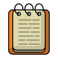 notes icon. office material icon. lineal color vector