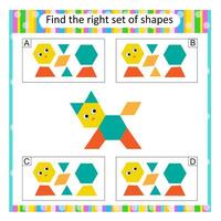 Logic puzzle for children. Find the correct set of cartoon animal. Answer is A. vector