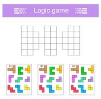 Educational game for kids. Need to find the correct set of geometric shapes. For websites and for printing. Answer is A. vector