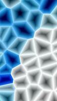 Realistic abstract looping animation shining polygonal mosaic cubes pattern. shiny blue glass crystal. moving soft light. video
