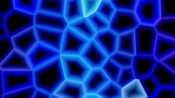 Realistic abstract looping animation of the moving fancy textured shining polygonal mosaic pattern. light blue motion cubes. video