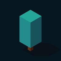 Isometric tree at night Tree isometric elements. Isometric tree element for landscape design. Park element vector