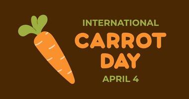 International Carrot Day. Background, banner, card and poster template. Flat illustration on dark background vector