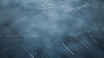 Blue textured background with marks from ice skating and hockey photo