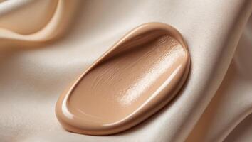 Close Up of a Swatch of Beige Foundation on a Beige Surface photo