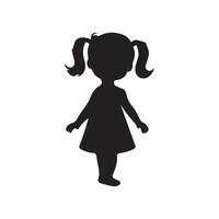 Creative Set Of an Black cute baby silhouette design vector