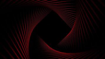 Dark Red Spiral Line Spinning in 3D Animation on Black Background video