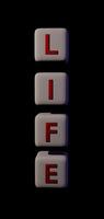 Spinning Dice with Love and Life Text on Each Side in 3D Animation Loop Animation video