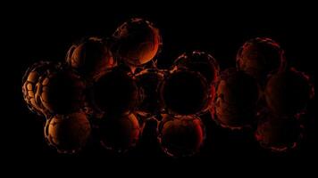 Orange Color Sci-Fi Spinning Balls with Geometric Design and Dynamic Motion in 3D Animation Loop Animation video