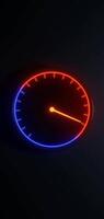 Neon Red and Blue Speed Meter with Dynamic Motion and Glowing Effects in 3D Animation Loop Animation video