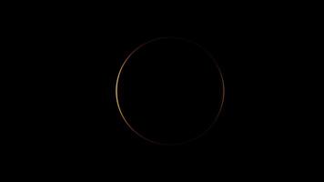 Golden Neon Circle Spinning with Glowing Effects on Dark Background in 3D Animation Loop Animation video