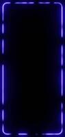 Blue Neon Glowing Frame with Animated Edges and Dynamic Light Effects in 3D Animation Loop Animation Mobile Live Wallpaper video