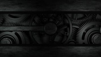 Spinning Mechanical Cog Wheel Gear on Dark Background in 3D Animation video