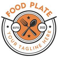 Stylized Fork and Spoon Badge Design. vector