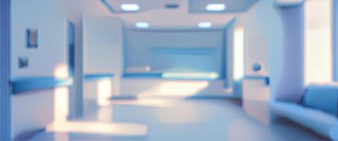 blanco azul borroso hospital interior , Copiar espacio concepto para fondo de pantalla o antecedentes. foto