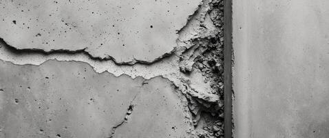 A medium closeup revealing the tactile quality of unfinished concretes surface with its fissures and contours inviting touch while the adjacent polished concrete offers an. photo