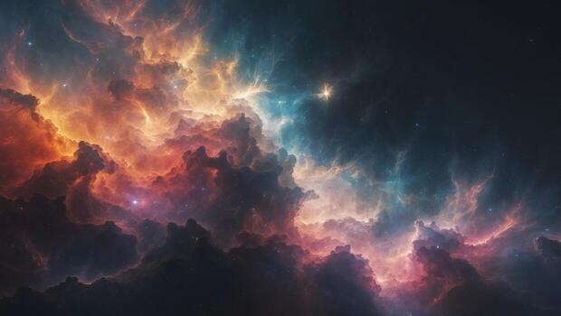 resumen ardiente y glacial nebulosa cósmico obra de arte foto