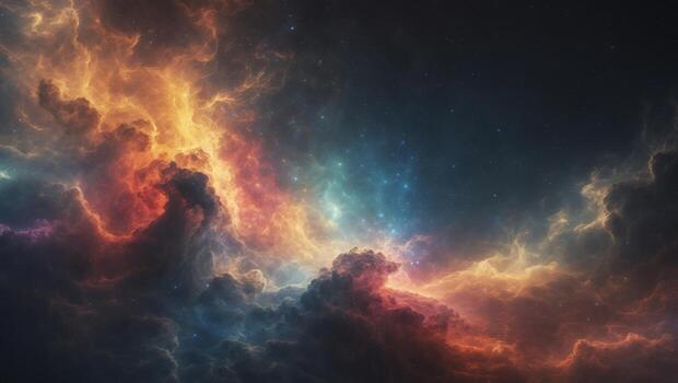 resumen ardiente y glacial nebulosa cósmico obra de arte foto