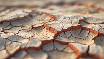 Abstract desert soil texture with intricate geometric cracks symbolizing arid conditions. photo