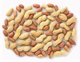 Close-Up of Peanuts in Their Shell on Clean White Surface photo