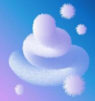 curly, fluffy objects Modern trendy composition. Abstract hairy liquid shapes on abstract gradient background for print, brochures, stands, poster design vector