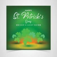 st. patrick's day glowing green background with subtle shamrocks and elegant typography, festive lucky irish holiday celebration vector
