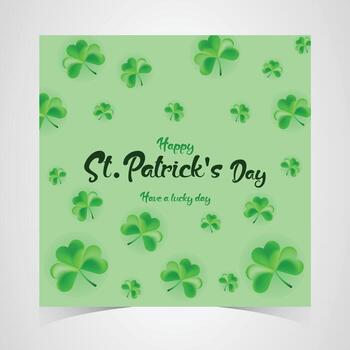 st. patrick's day vibrant green background with floating shamrocks and elegant script typography, festive irish holiday greeting template vector