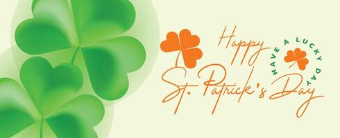 st. patrick's day festive greeting card with large shamrocks, orange accents, and elegant script typography, lucky irish holiday theme vector