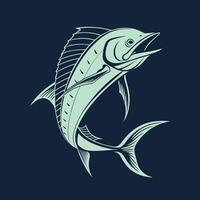a mahi mahi fish on a dark background vector