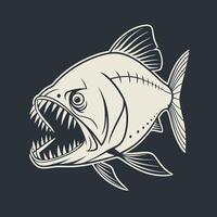 A Piranha fish with its mouth open and teeth showing vector