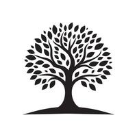 a black and white tree silhouette on a white background vector