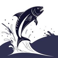 A Tarpon fish jumping out of the water on a white background vector