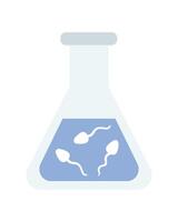 Medical analysis. Flask with sperm. Illustration in flat style. vector