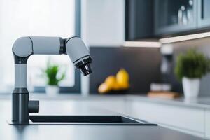 Innovative kitchen sink faucet designed for modern homes in a stylish kitchen setting photo