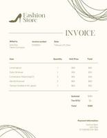 Elegant Invoice for Fashion Store template